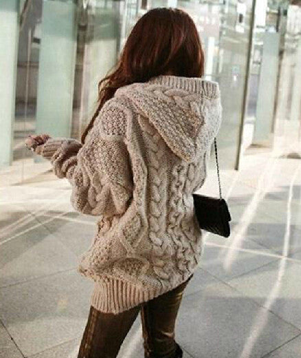 Loose Knit Cardigan Sweater Jacket