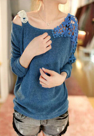 Sexy Strapless Long-Sleeved Sweater