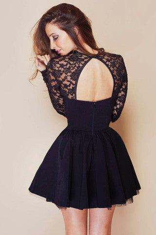 Fashion Sexy backless black dress