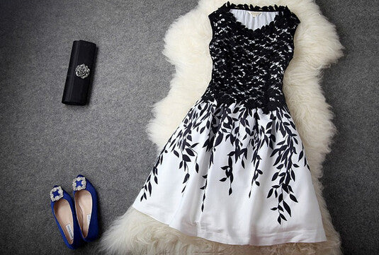Fashion Leaf Print Dress