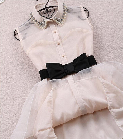 Fashion Bow Belt Dress