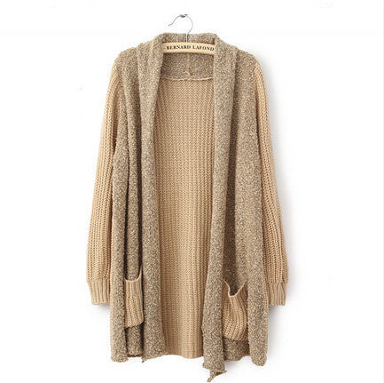Loose Plush Knit Cardigan Sweater