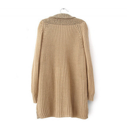 Loose Plush Knit Cardigan Sweater