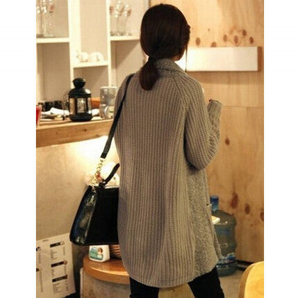 Loose Plush Knit Cardigan Sweater