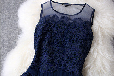 Dark Blue Lace Dress