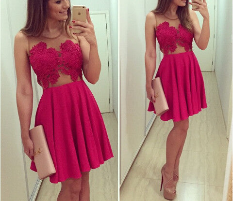 Lace Stitching Gauze Dress