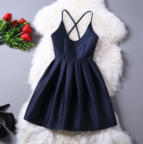 Sweet V-neck sleeveless Mini Dress