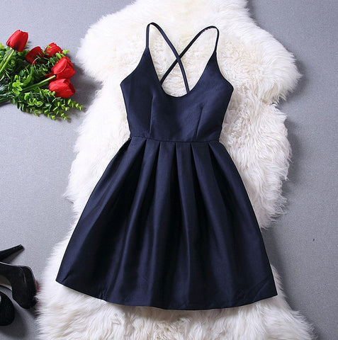 Fashion Sexy Solid Color Sling Sleeveless Dress