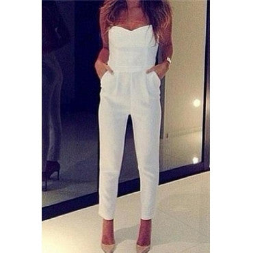 Spaghetti Strap Chic White Jumpsuit