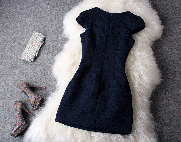 Nice Dark Blue Beading Rhinestones Gorgeous Dress