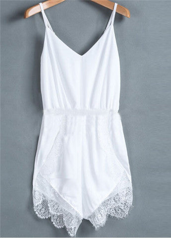 SWEET LACE SUSPENDERS PIECE PANTS