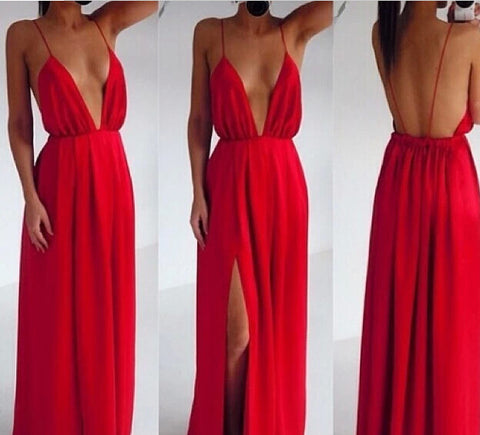 Fashion Sexy Solid Color Sling Sleeveless Dress
