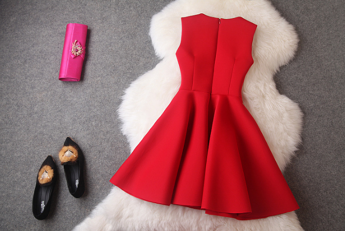 Round Neck Sleeveless Sequined Mini-Dress