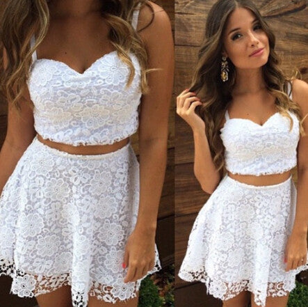 SEXY SUSPENDERS LACE EMBROIDERY TWO DRESS