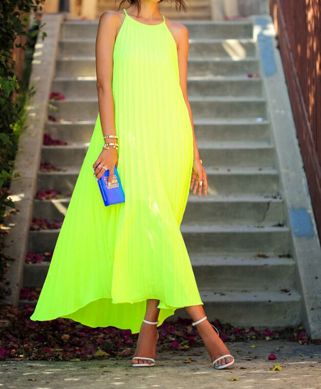 Fashion Round Neck Sling Mini Dress
