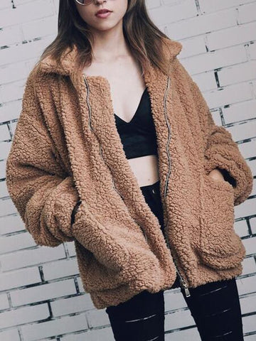 Women'S Long-Sleeved Thick Hooded Jacket