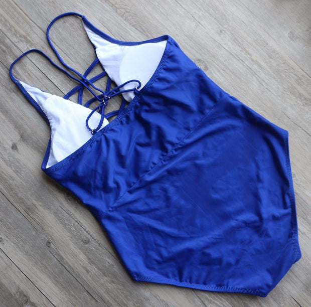 One Piece Swimsuit Set Sexy Bandage Bathing Suit Hollow Out Beach Wear