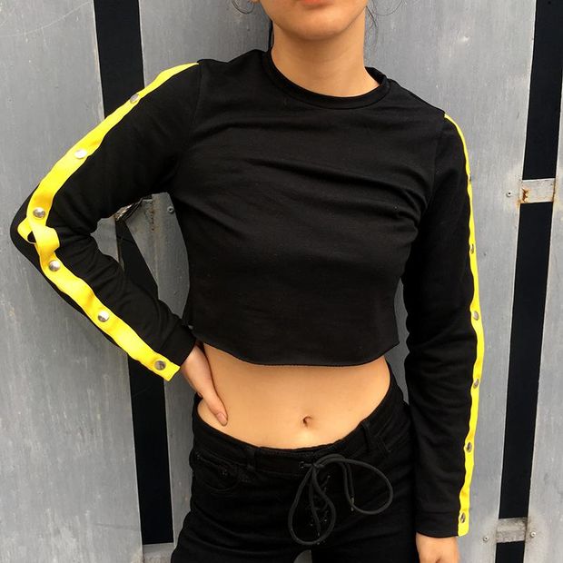 Ladies Winter Stripes Sexy Crop Top
