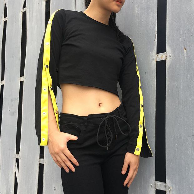 Ladies Winter Stripes Sexy Crop Top