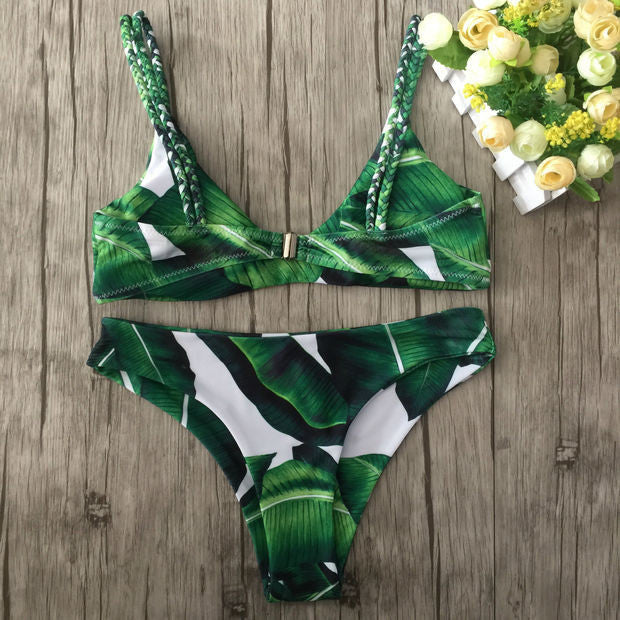 Sexy Ladies Leaf Bikini Swimsuit Swimwear