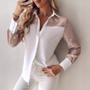 Women'S Sequin Patchwork Casual Long Sleeved Shirt