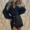 Black Lace Patchwork Design Hip Skirt