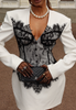Women'S V-Neck Slim Lace Splicing Hip Hugging Dress