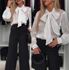 Red Temperament Women'S Long Sleeve Shirt