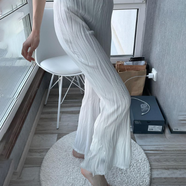 Temperament Striped Casual High Waisted Pants