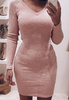 Women'S Fashion V-Neck Long Sleeved Dress