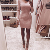Women'S Fashion V-Neck Long Sleeved Dress