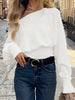 Design Solid Color Off Shoulder Casual Sweater