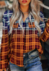 Elegant Temperament Plaid Printed Long Sleeved Shirt