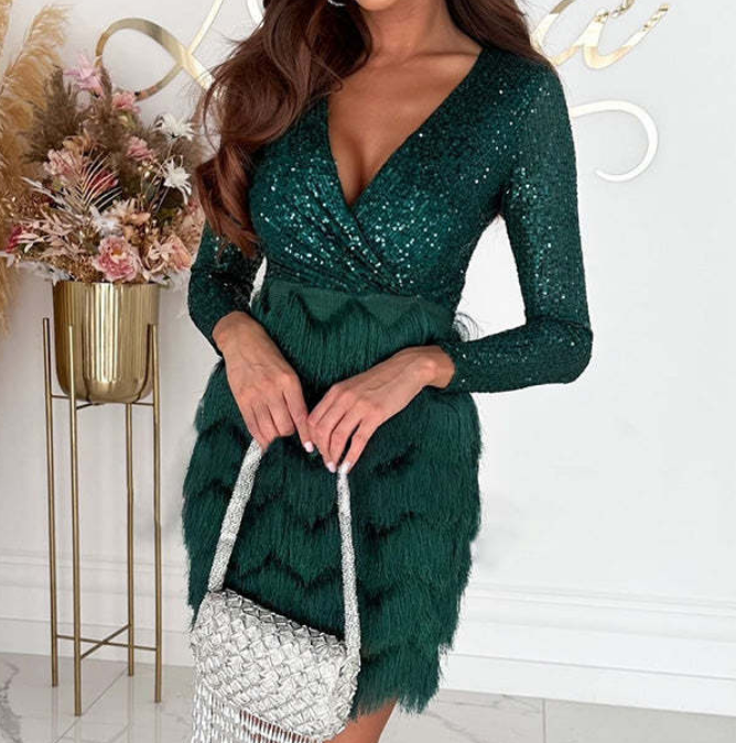 Elegant Temperament Women'S Sequined Dress