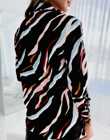 Women'S Fashion Contrasting Striped Printed Shirt
