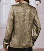 Button Long Sleeved Jacquard Shirt Top