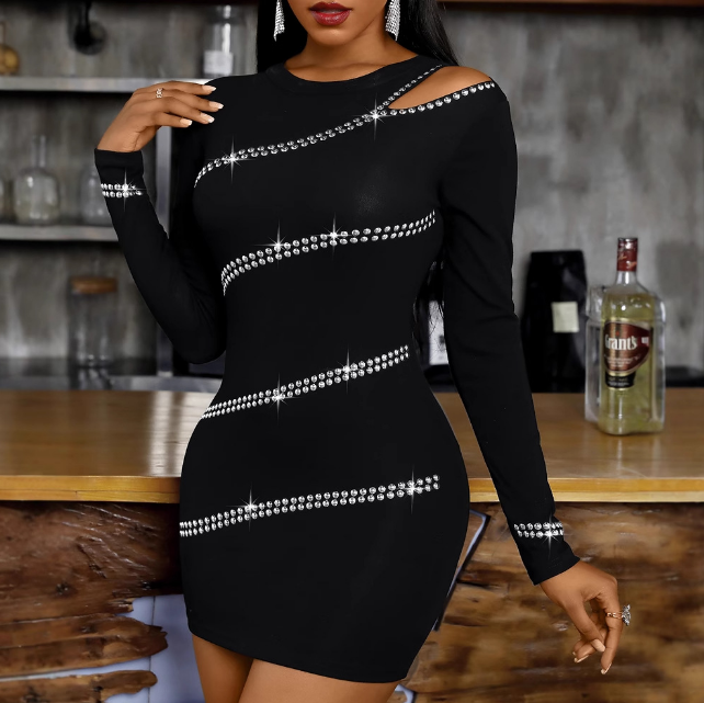 Sexy Temperament Slim Long Sleeves Hip Hugging Dress