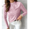 Fashion Long Sleeved Temperament Bead Top