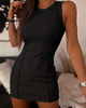 Sexy Women'S Solid Color Sleeveless Hip Hugging Dress