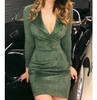Temperament Long Sleeve Zipper Dress