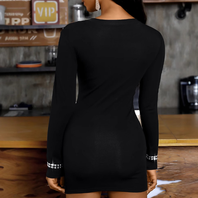 Sexy Temperament Slim Long Sleeves Hip Hugging Dress