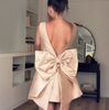 Women'S Backless Butterfly Knot High Waisted Dress