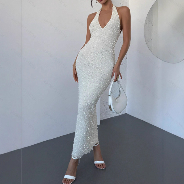 Fashion Temperament Elegant V-Neck Backless Dress