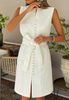 Sweet White Sleeveless Slim Dress