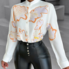 Sexy White Printed Long Sleeve Shirt Top