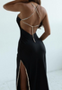 Sexy Black Chain Strap Sleeveless Dress