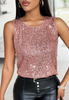 Women'S Sexy Beaded Sleeveless Shirt Top