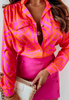 Temperament Contrasting Printed Long Sleeved Shirt