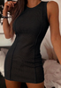 Sexy Women'S Solid Color Sleeveless Hip Hugging Dress