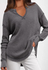 Women'S V-Neck Long Sleeved Casual Top